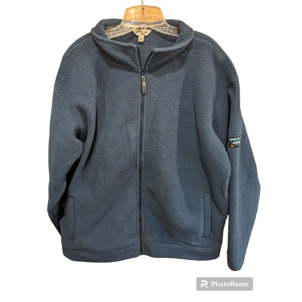 Orvis Men’s Blue‎ Long Sleeve Full Zip Fleece Comfort Outdoor Warm Jacket s XL